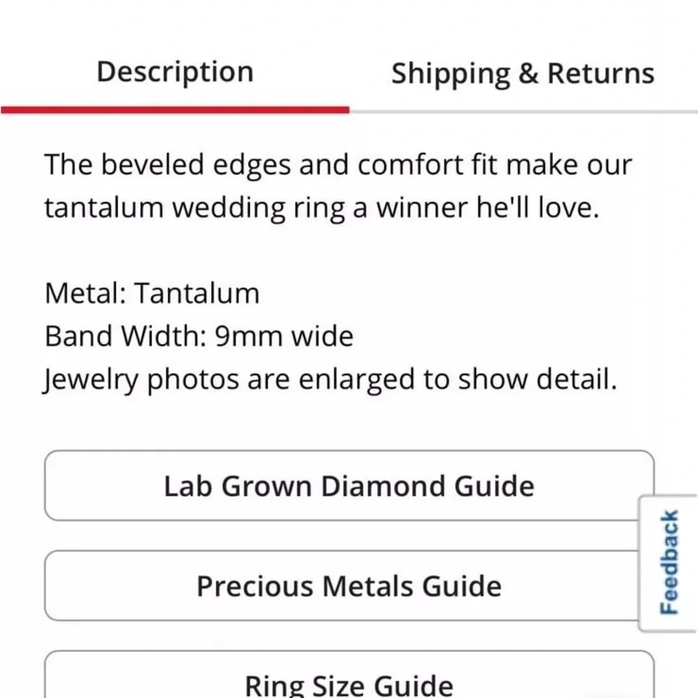 NEW Mens 9mm Tantalum gray Wedding Band $1000 MSRP